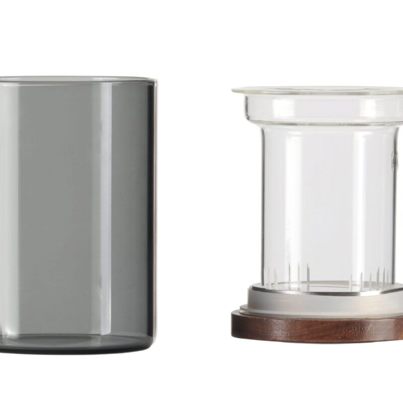 Szklanka z zaparzaczem Soho 350 ml grafitowa — sitko i pokrywa
