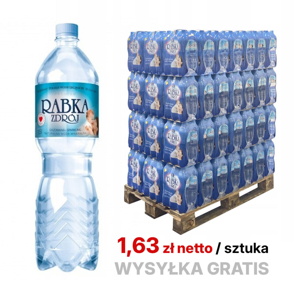 Rabka Zdrój woda mineralna gazowana 504 x 1,5 l - (1,63 netto sztuka) - PALETA