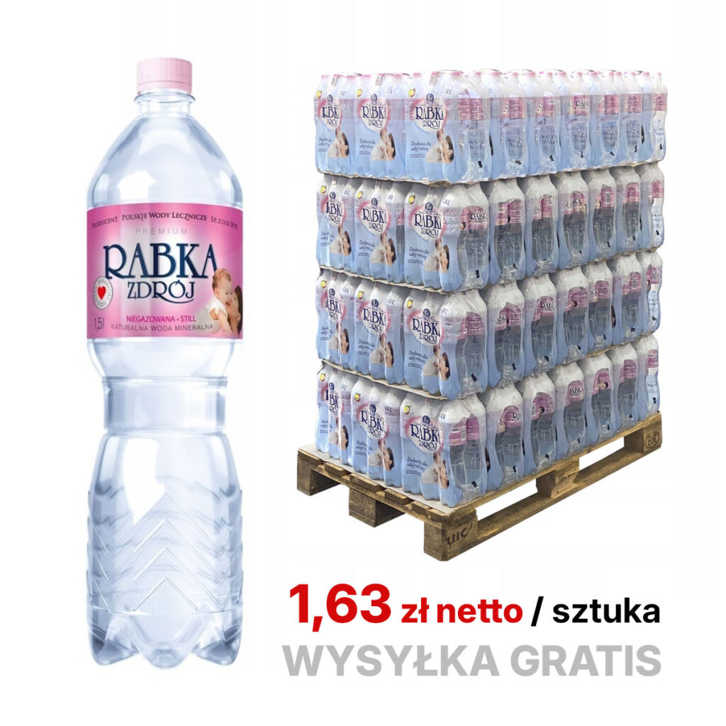 Rabka Zdrój woda mineralna niegazowana 504 x 1,5 l - (1,63 netto sztuka) - PALETA