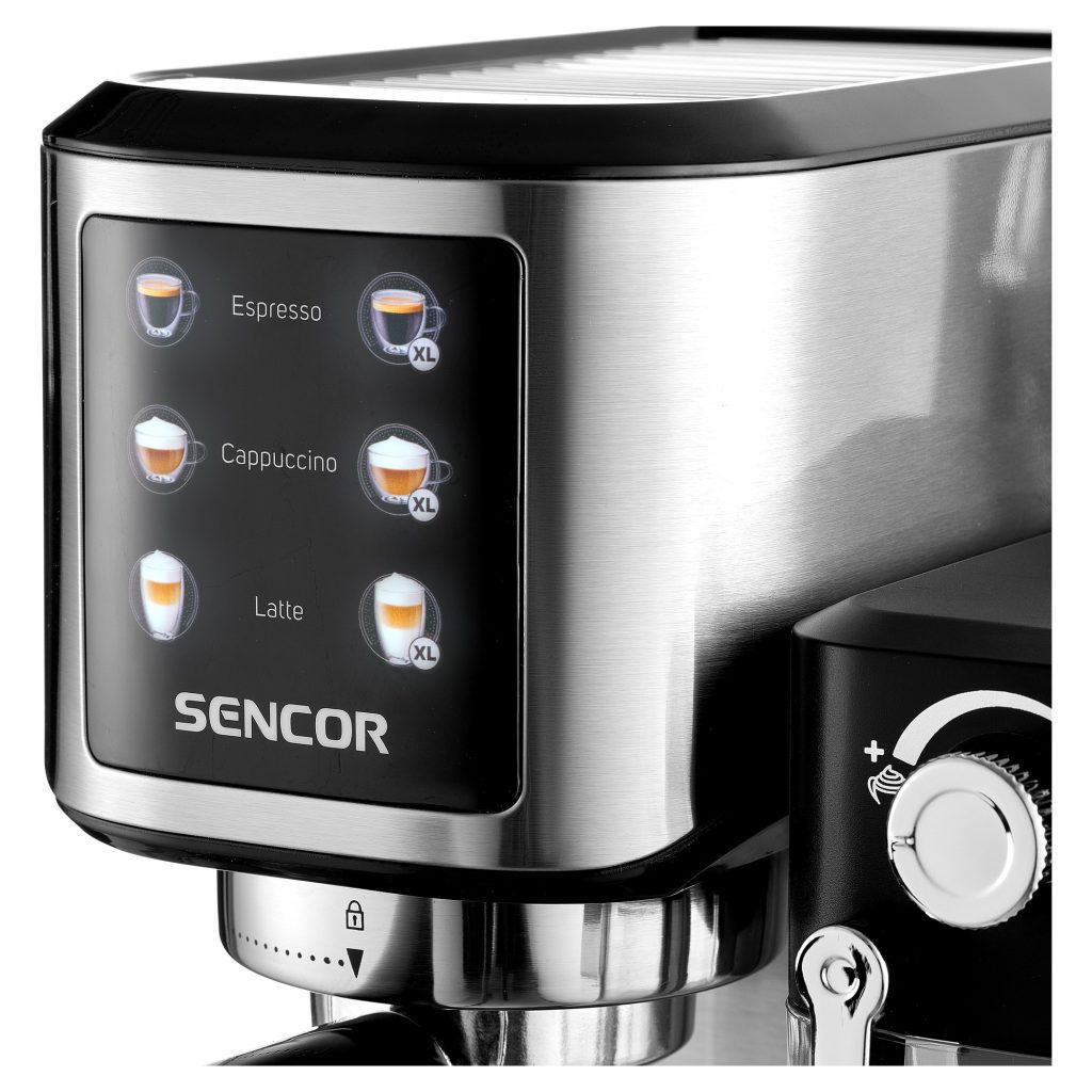Ekspres kolbowy Sencor SES 4910SS — panel sterowania