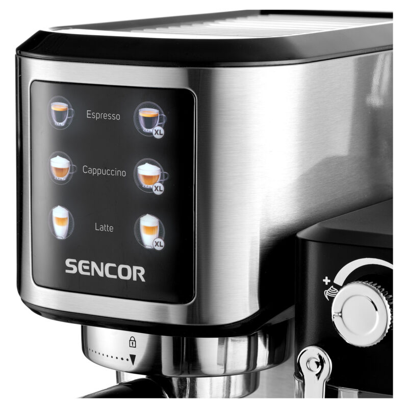 Ekspres kolbowy Sencor SES 4910SS — panel sterowania