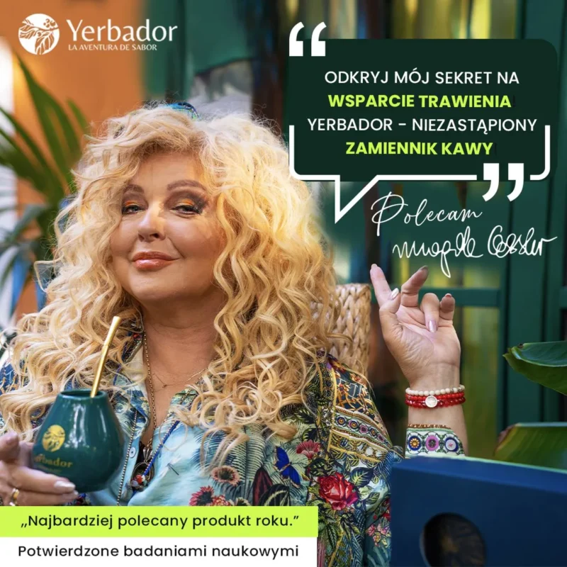 Materiał reklamowy Yerbador z prezentacją yerba mate i akcesoriów