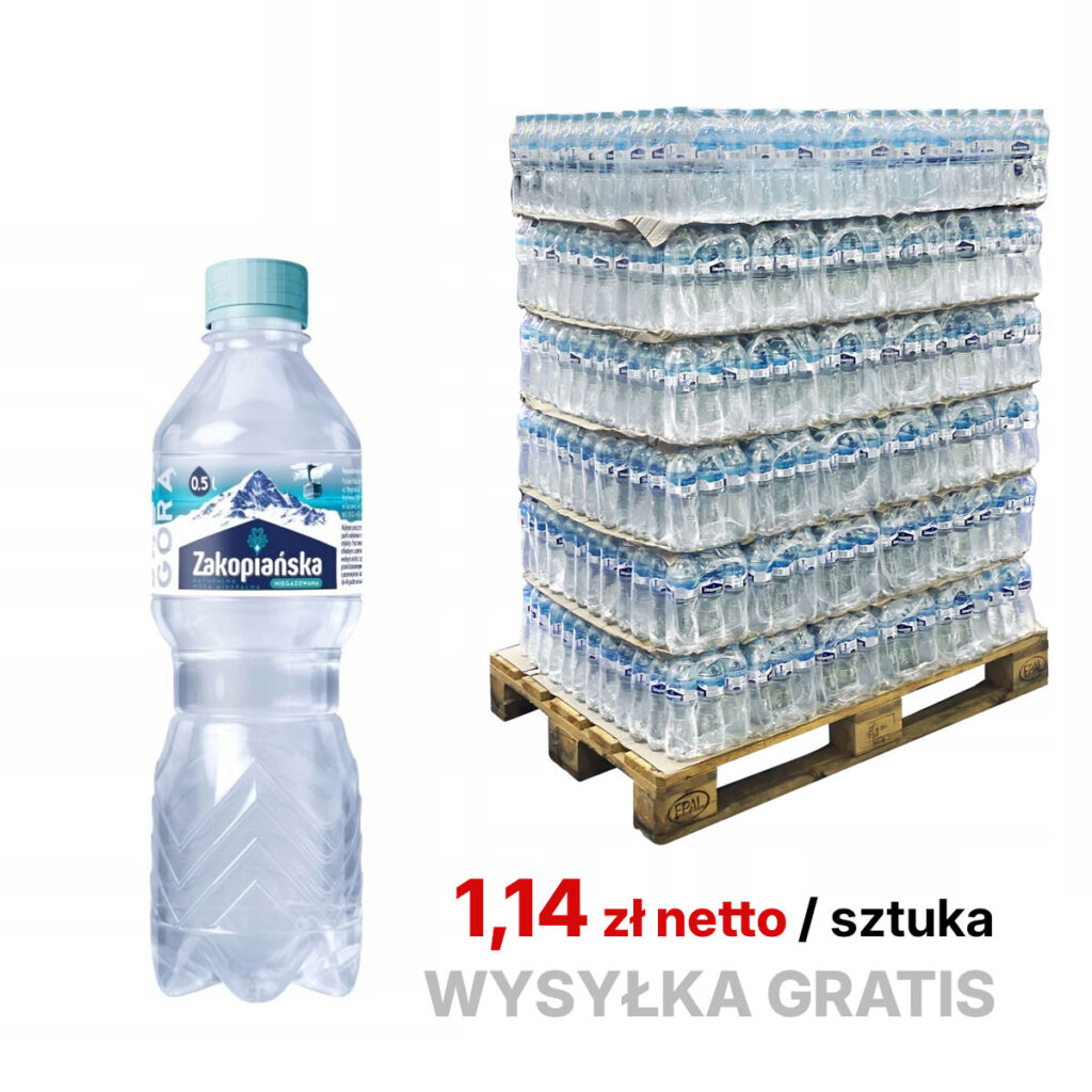 Zakopiańska woda mineralna niegazowana 1296 x 0,5 l - (1,14 netto sztuka) - PALETA