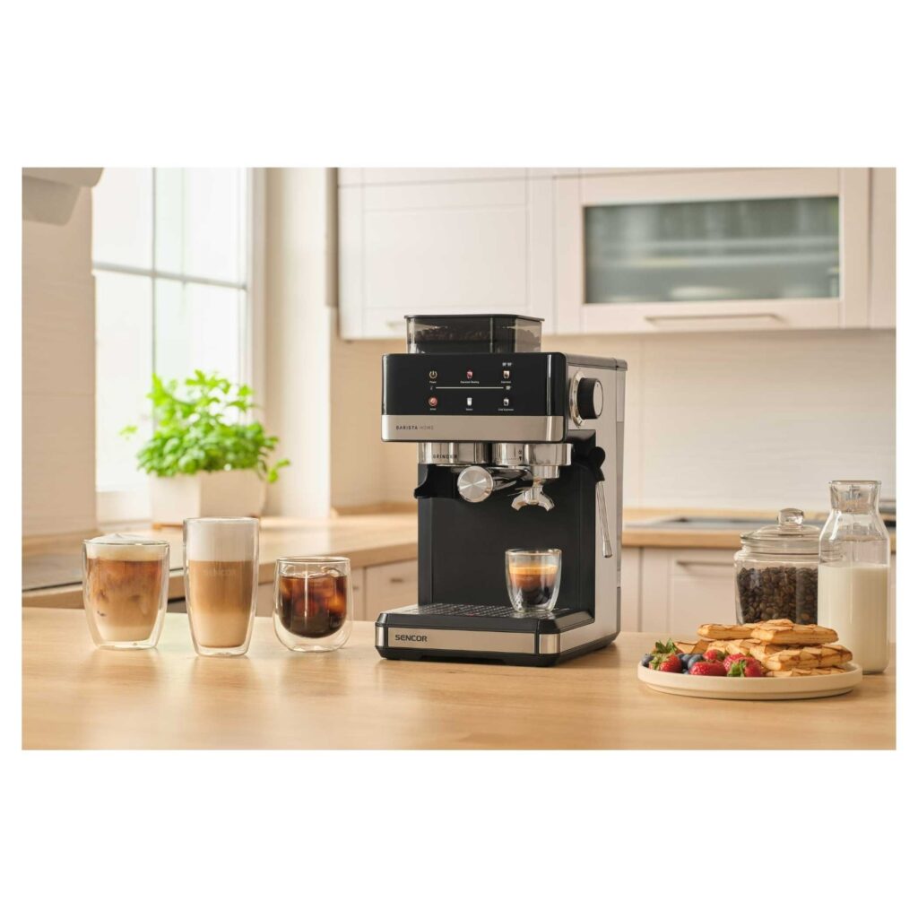 Ekspres kolbowy Sencor SES 5000SS espresso z wbudowanym młynkiem