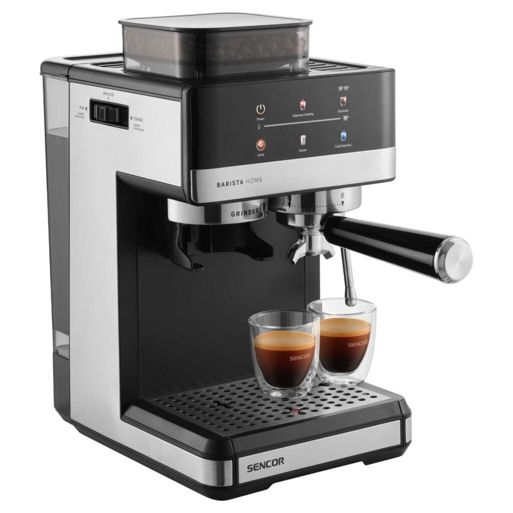 Ekspres kolbowy Sencor SES 5000SS espresso z wbudowanym młynkiem