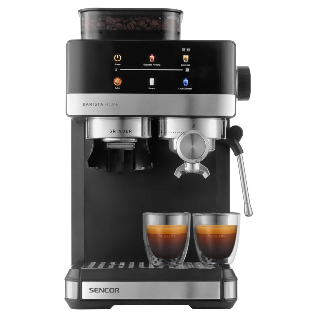 Ekspres kolbowy Sencor SES 5000SS espresso z wbudowanym młynkiem