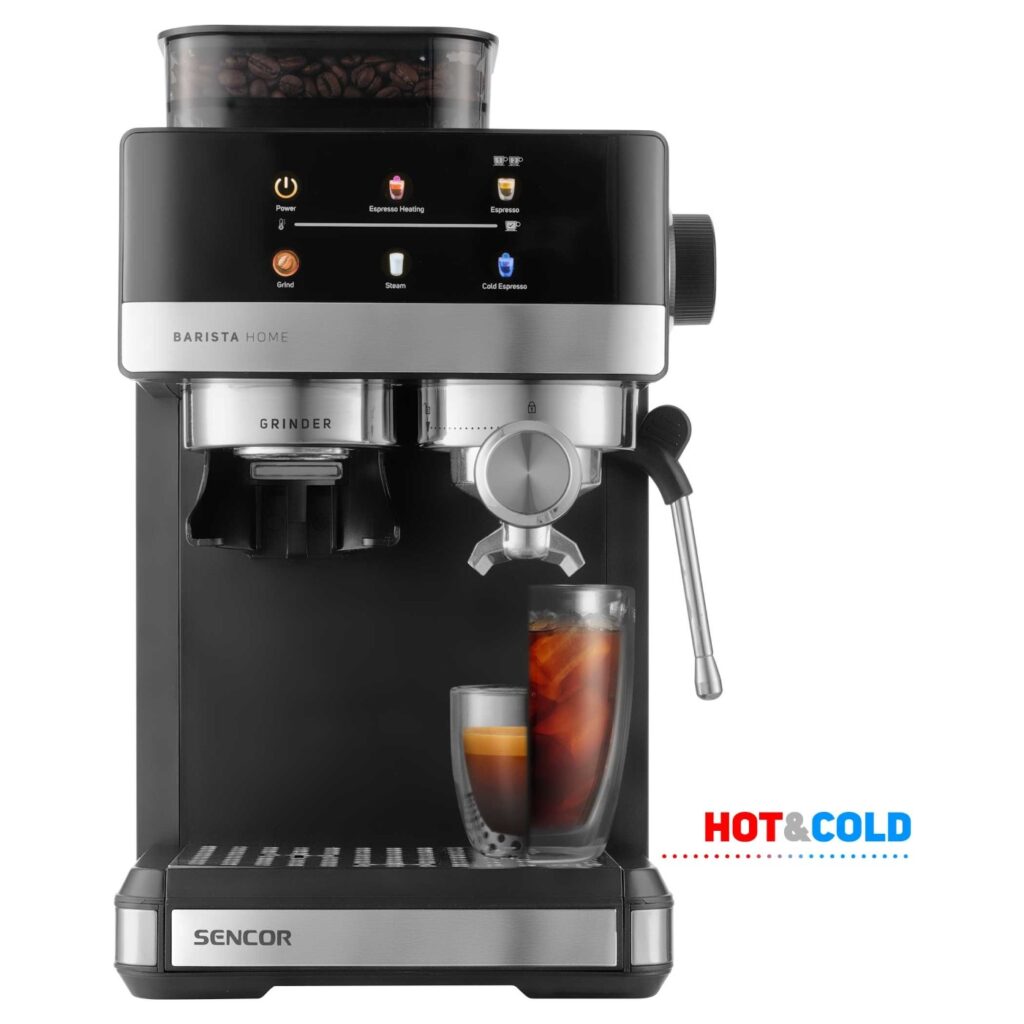 Ekspres kolbowy Sencor SES 5000SS espresso z wbudowanym młynkiem