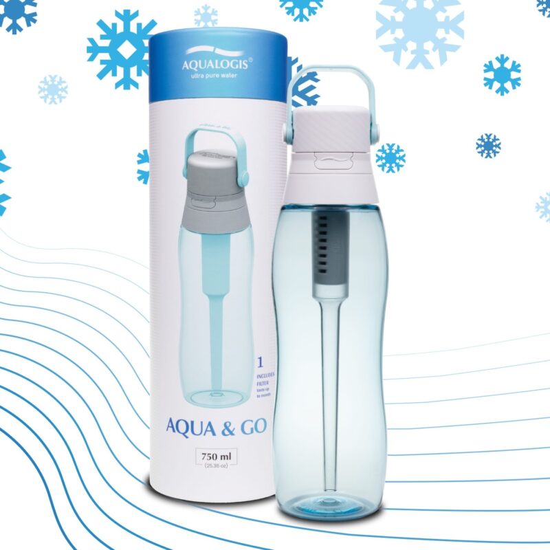 Butelka Filtrująca Aqualogis Aqua&Go Tritan – Niebieska 750ml