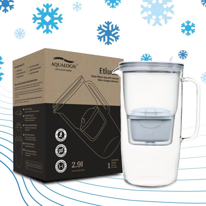 Szklany dzbanek filtrujący Etiuda Biały 2.9L z filtrem Pure+