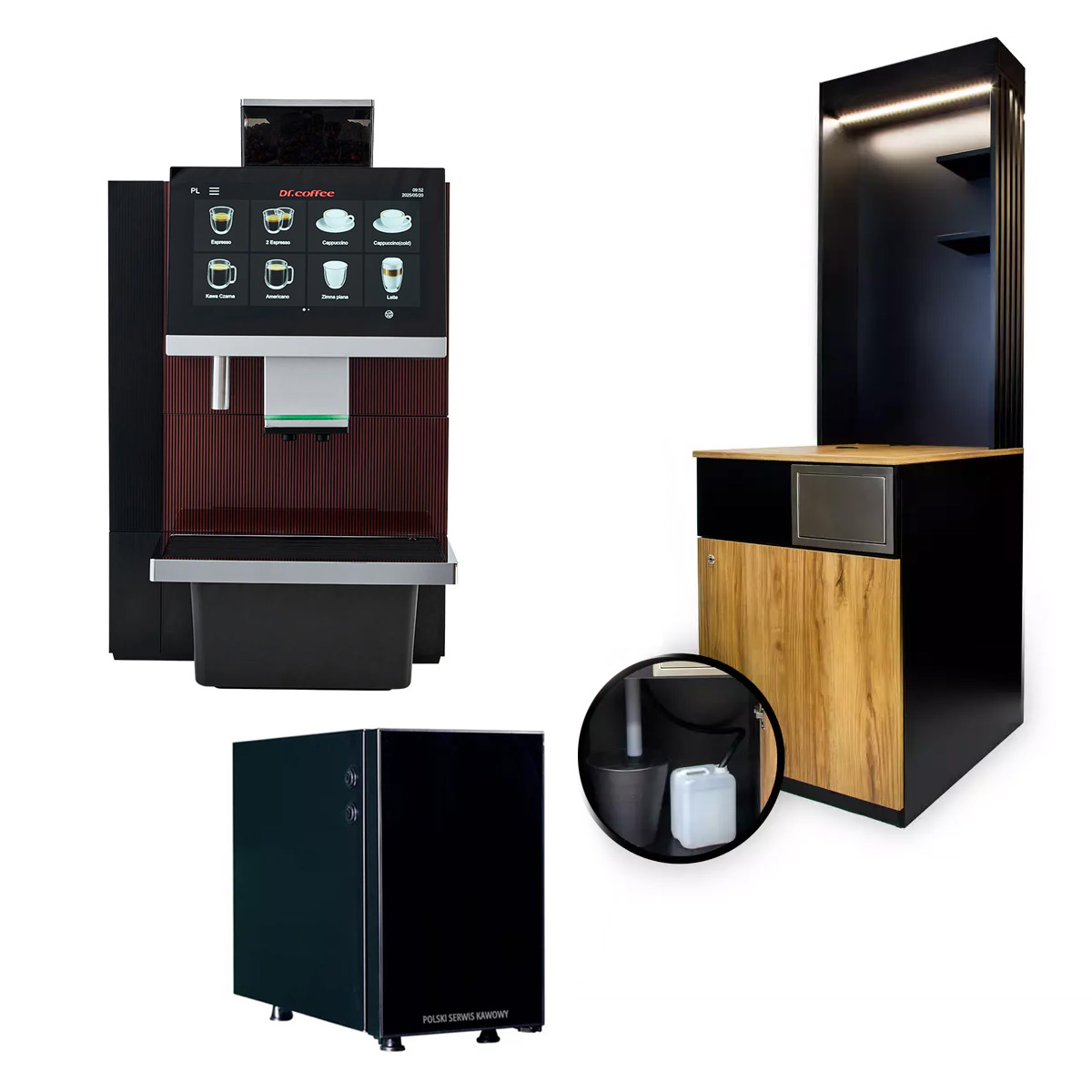 Zestaw #10 Dr.Coffee F16 + szafka i lodówka