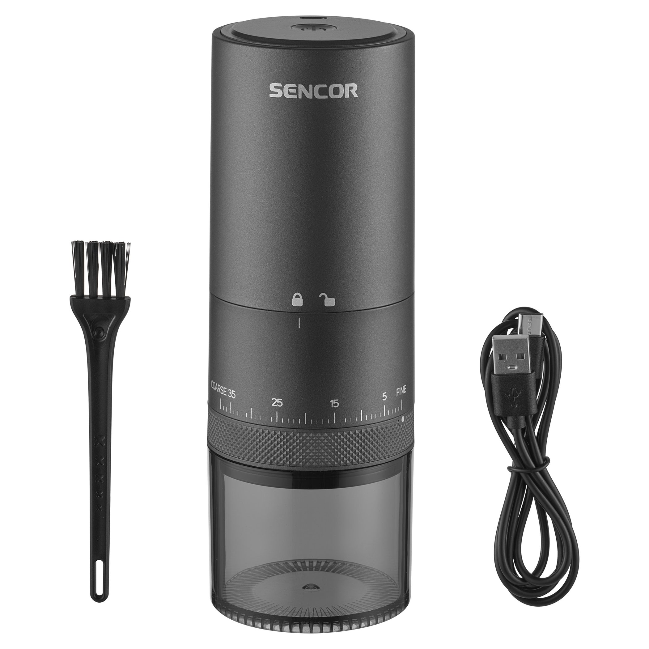 Sencor SCG 4000BK – Bezprzewodowy młynek do kawy USB-C, ceramiczny, 38 ustawień - obrazek 2