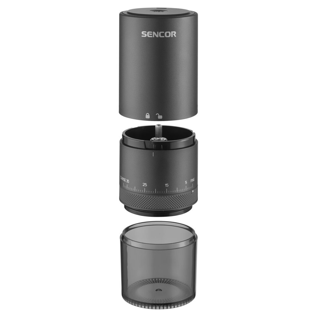Bezprzewodowy młynek do kawy Sencor SCG 4000BK USB-C, ceramiczny, 38 ustawień