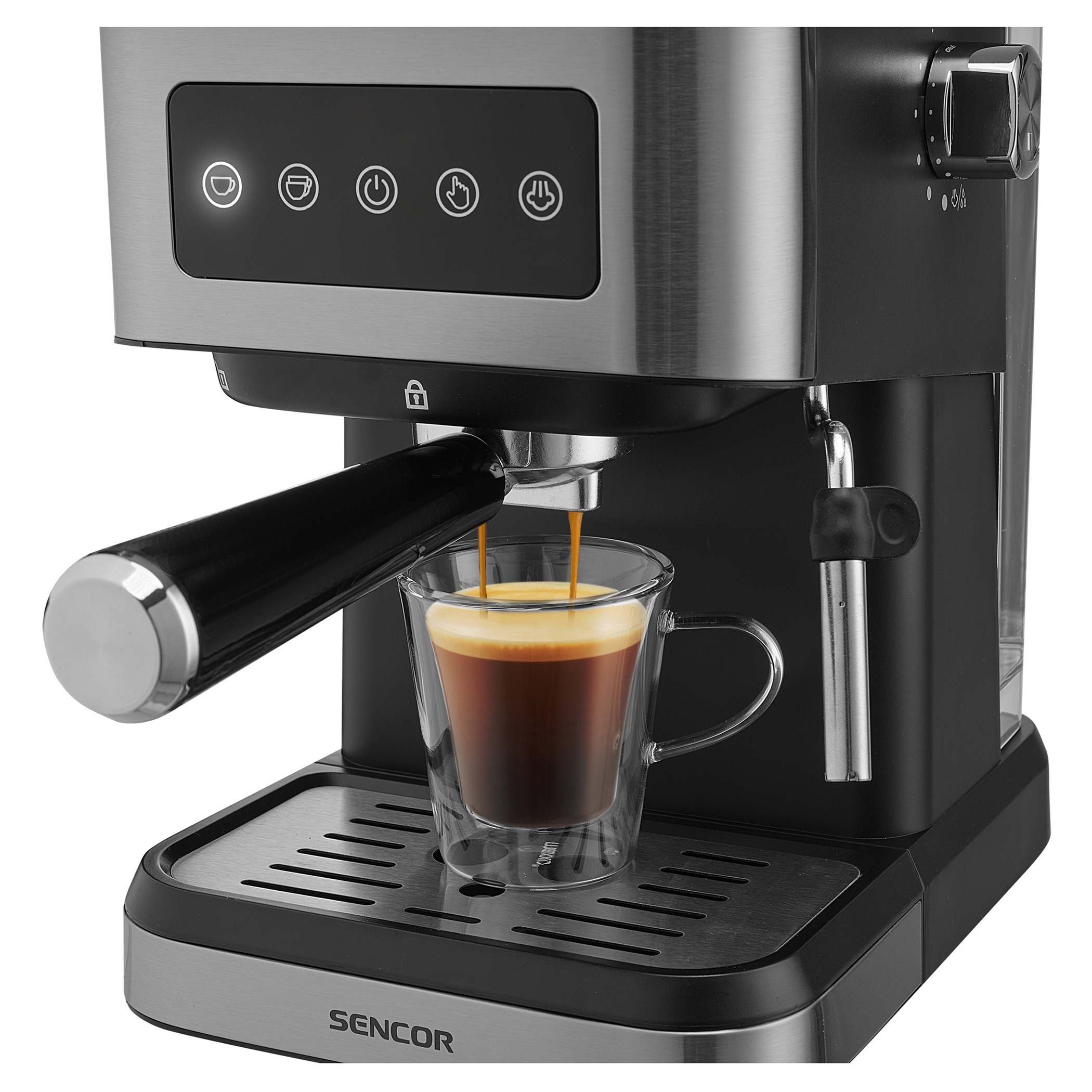 Sencor SES 4020SS – Ekspres kolbowy 20 bar do espresso i cappuccino, stal nierdzewna - obrazek 7