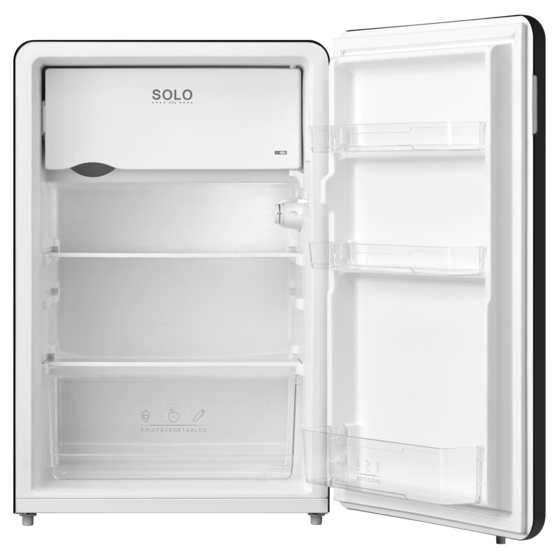 Chłodziarko-zamrażarka jednodrzwiowa Philco PTB 116 EMB 116 l czarna — wnętrze urządzenia