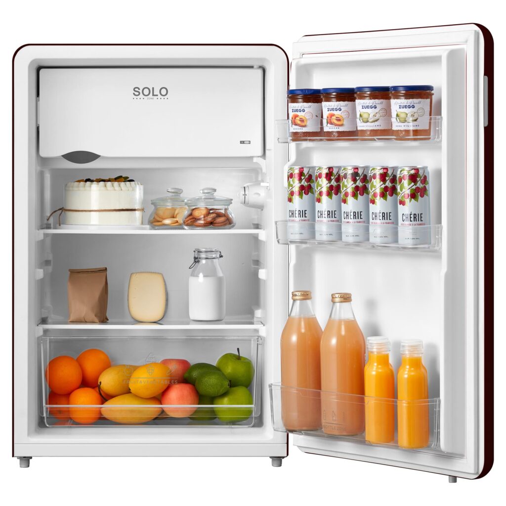 Chłodziarko-zamrażarka jednodrzwiowa Philco PTB 116 EMB 116 l czarna — wnętrze urządzenia