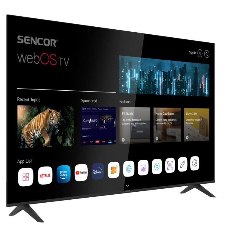 Telewizor Smart TV 65" 4K UHD webOS Sencor SLE 65US803B - nowy