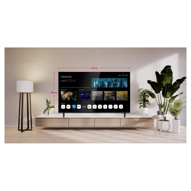 Telewizor Smart TV 65" 4K UHD webOS Sencor SLE 65US803B - nowy