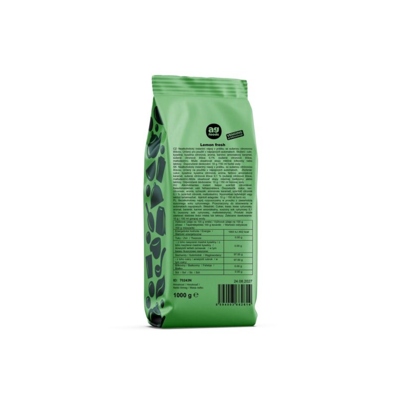 Opakowanie AG PRO Lemon Fresh 1000 g – cytrynowy napój instant do automatów