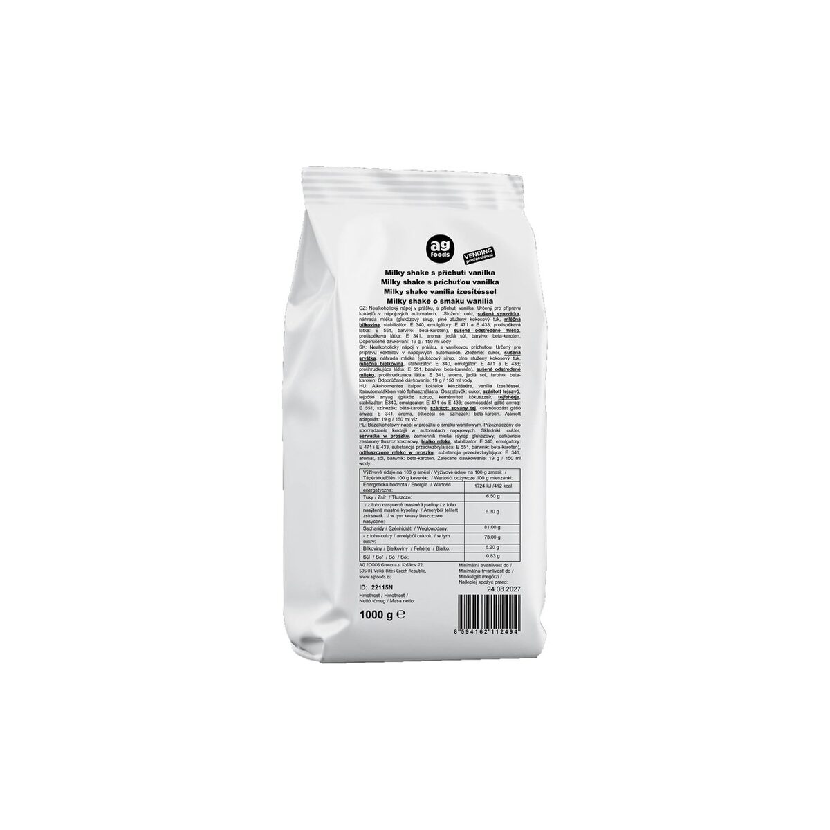 Napój instant AG PRO Milky Shake waniliowy 1000 g