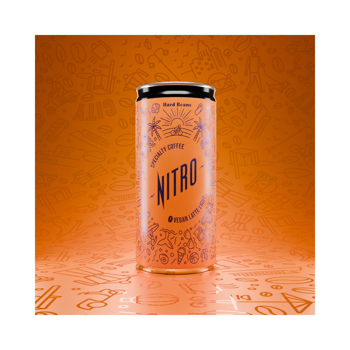 Wegański napój kawowy Nitro Vegan Latte Light Hard Beans 200 ml
