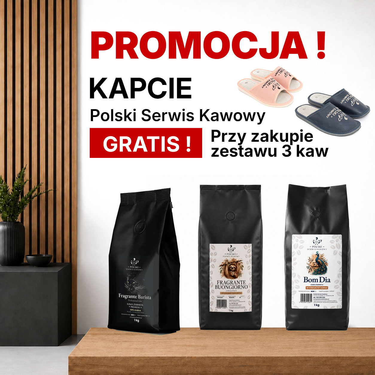 Zestaw kaw ziarnistych Fragrante Barista, Buongiorno i Bom Dia 3 × 1 kg