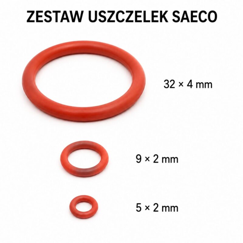 Zestaw 3 uszczelek do ekspresów Saeco: 32 × 4 mm, 9 × 2 mm i 5 × 2 mm