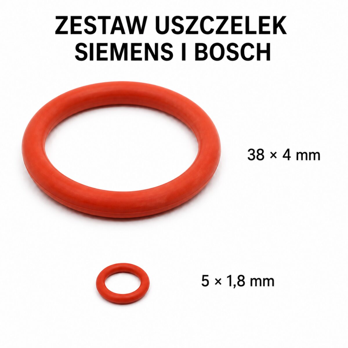 Zestaw 2 uszczelek do ekspresów Siemens i Bosch: 38 × 4 mm i 5 × 1,8 mm