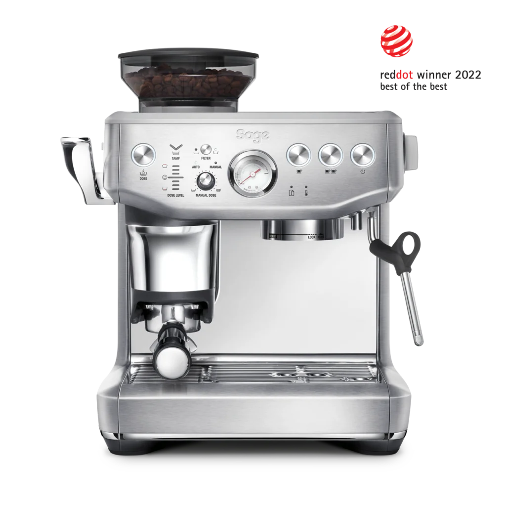 Ekspres kolbowy Sage the Barista Express Impress SES876BSS – widok z przodu