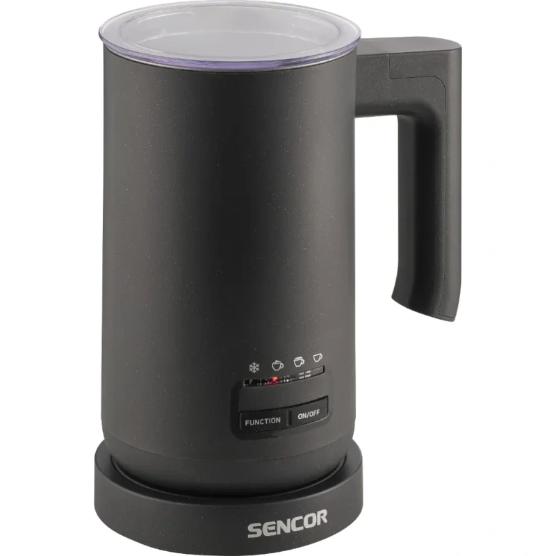 Czarny spieniacz do mleka Sencor SMF 2010BK – widok z przodu pod kątem