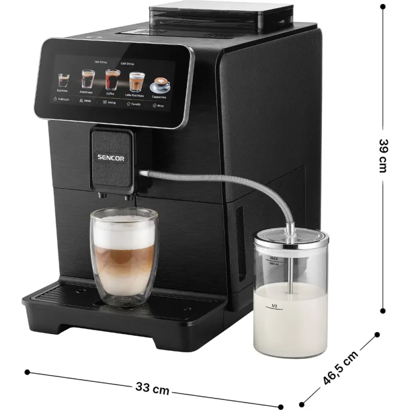 Sencor SES 9470BK ENZO – grafika producenta z wymiarami urządzenia