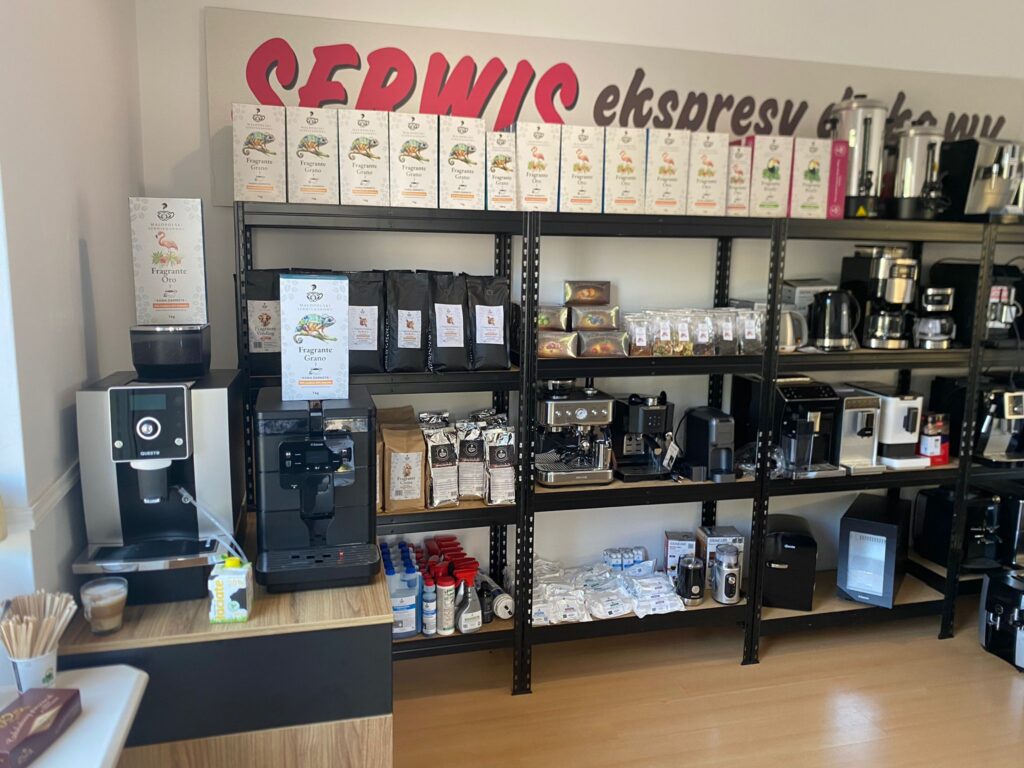 Ekspozycja ekspresów w oddziale w Koszalinie